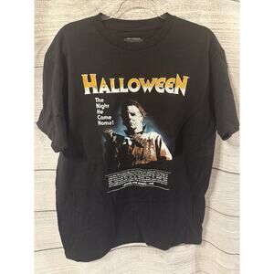 Halloween Michael Myers T-Shirt Shirt The Night He Came Home Horror Black Large